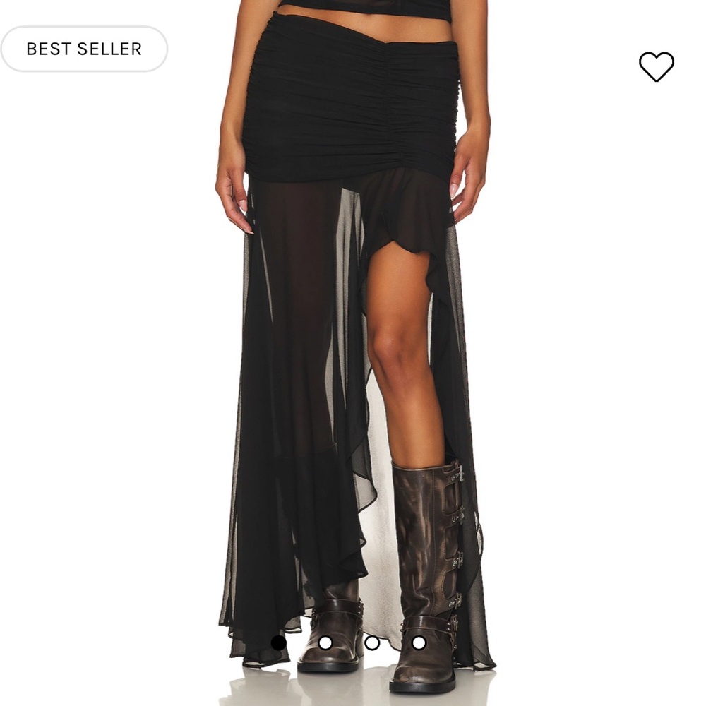 Majorelle black skirt with a slit